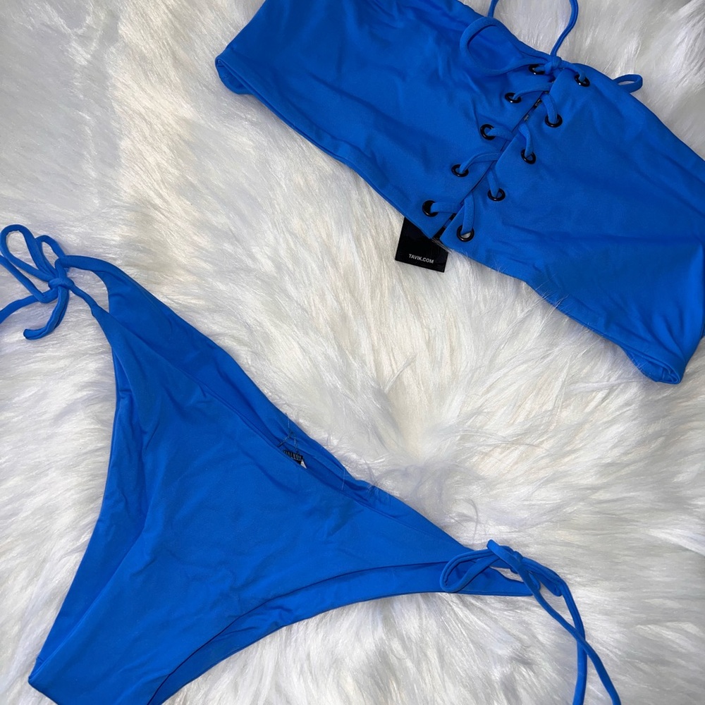 Tavik Bright Blue Bikini with Lace-Up Sides